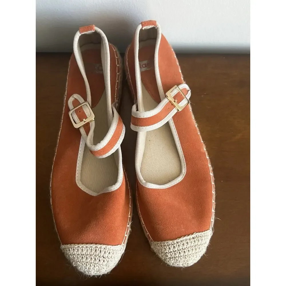 Rag & Co Mary Jane Shoes Flats Boleyn Soft Suede Orange